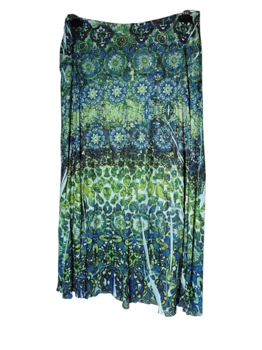 One World Earth Fairy Pull On Midi Skirt M Paneled Stretch Boho Indie Grunge - Picture 4 of 9
